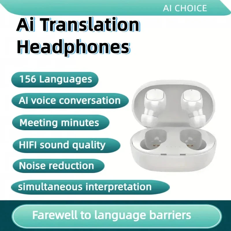 TWS Bluetooth AI Translation Earbuds Real Time Headphones Bluetooth 5.4 156 Languages for Travel Business Learning For iphone