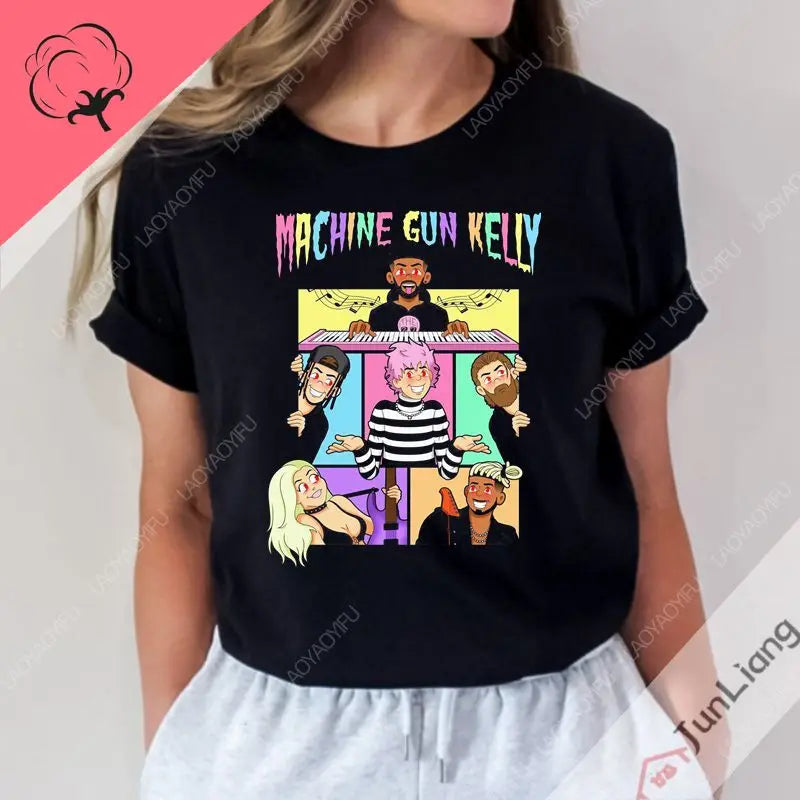 Machine Gun Kelly  Vintage Y2K T-shirt Men's and Women's Oversized Short-sleeved Shirt New Design T-shirt Casual Fashion Top