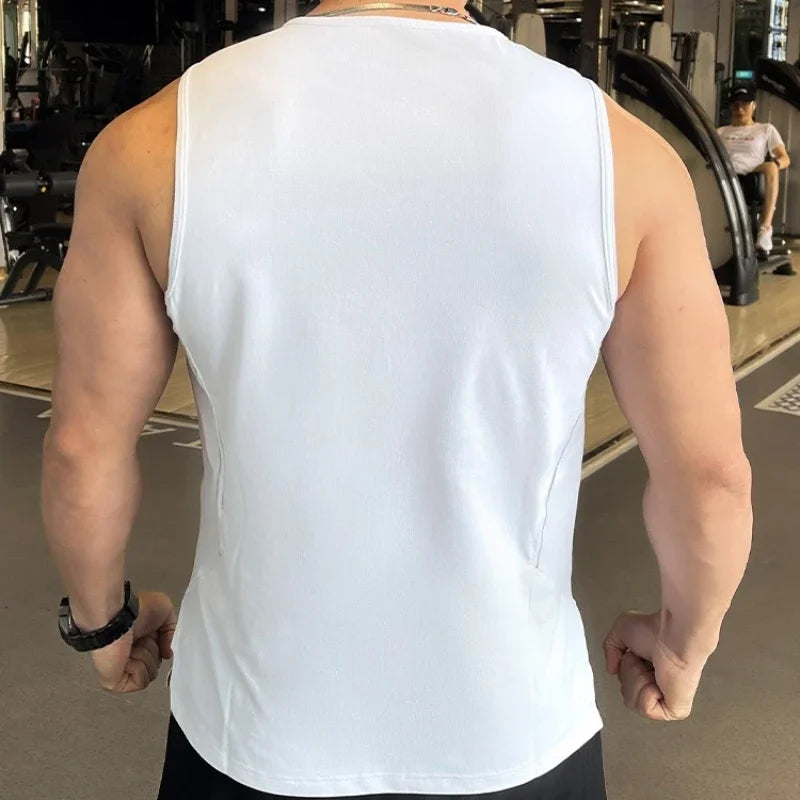 Men's Gym Tank Top Fitness Training Clothing Quick-drying Loose Bodybuilding Sleeveless Shirt Men Fashion Mesh Basketball Vest