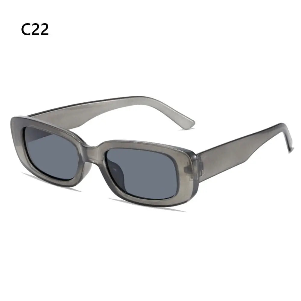 Trendy Narrow Square Frame Y2K Sun Glasses Candy Color UV400 Protection Rectangle Sunglasses 90’s Eyewear for Women Men
