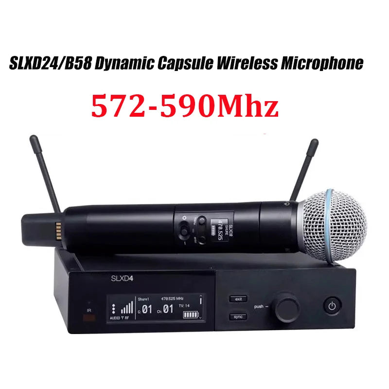 SLXD Microfone 500/600/800MHZ Wireless Microphone System 4pin Headset KSM8/Beta58 Professional Audio Equipment For Stage Karaoke