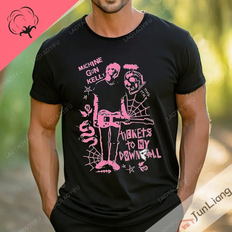 Machine Gun Kelly  Vintage Y2K T-shirt Men's and Women's Oversized Short-sleeved Shirt New Design T-shirt Casual Fashion Top