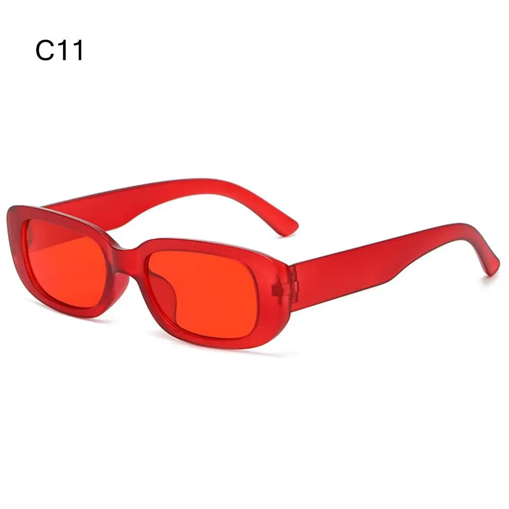 Trendy Narrow Square Frame Y2K Sun Glasses Candy Color UV400 Protection Rectangle Sunglasses 90’s Eyewear for Women Men