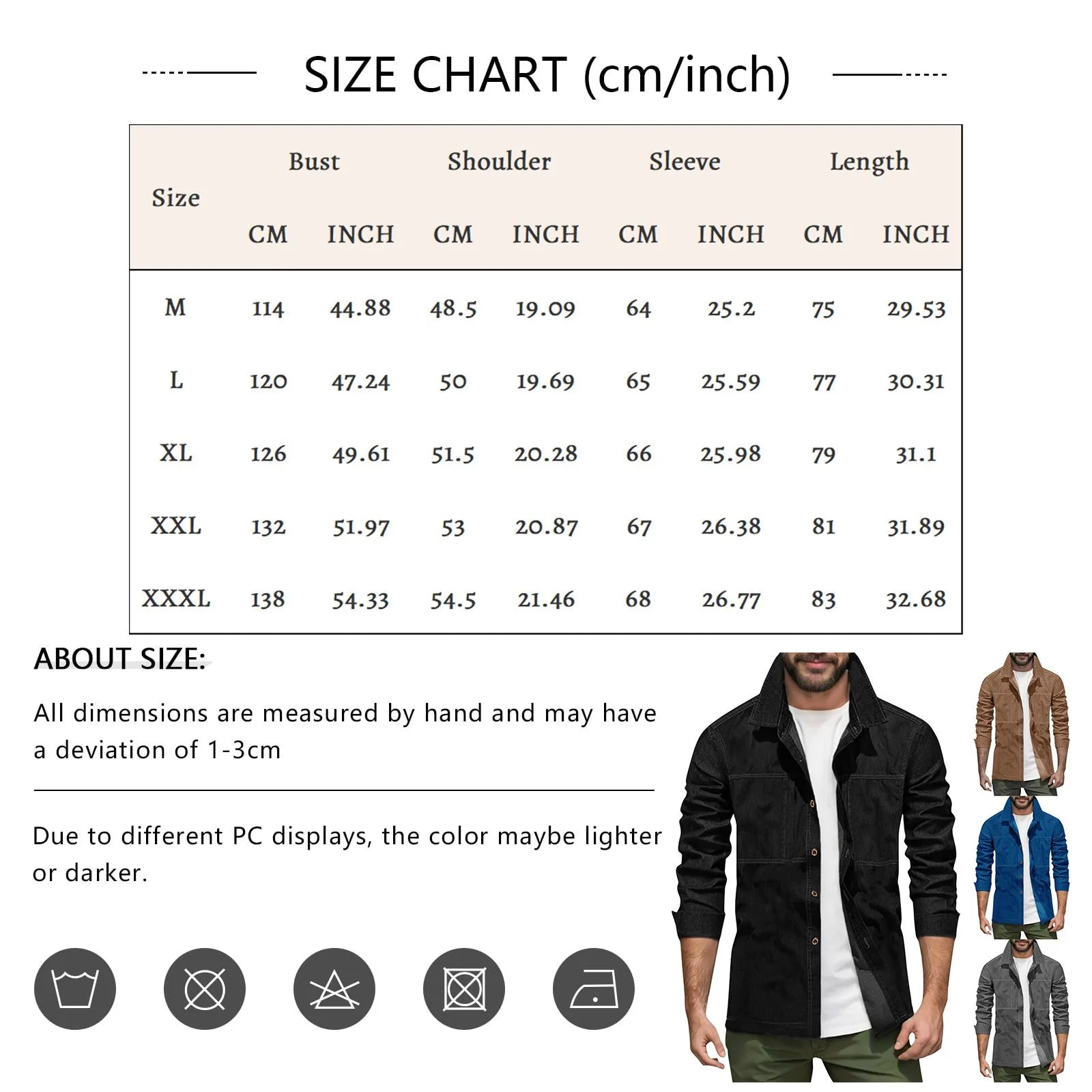 Slim Fit Denim Collared Shirt Casual Long Sleeve Pure Color Outerwear Men's Spring Autumn New Style Trendy Male Fashion Shirt
