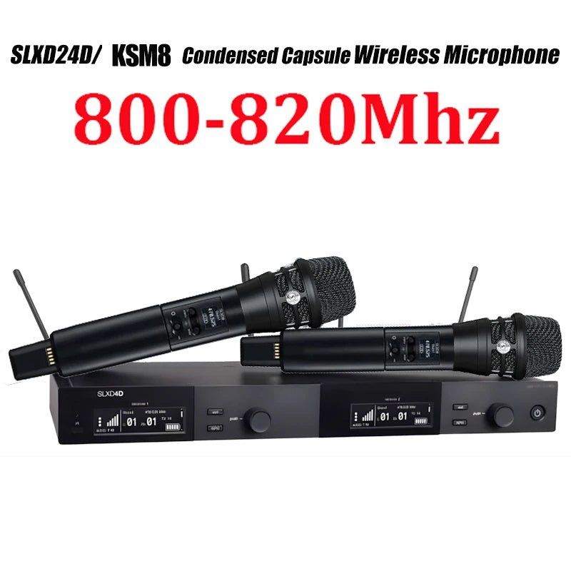 SLXD Microfone 500/600/800MHZ Wireless Microphone System 4pin Headset KSM8/Beta58 Professional Audio Equipment For Stage Karaoke
