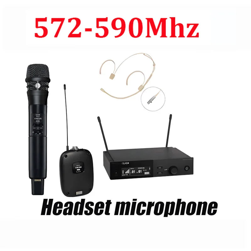 SLXD Microfone 500/600/800MHZ Wireless Microphone System 4pin Headset KSM8/Beta58 Professional Audio Equipment For Stage Karaoke