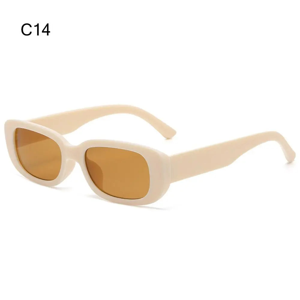 Trendy Narrow Square Frame Y2K Sun Glasses Candy Color UV400 Protection Rectangle Sunglasses 90’s Eyewear for Women Men