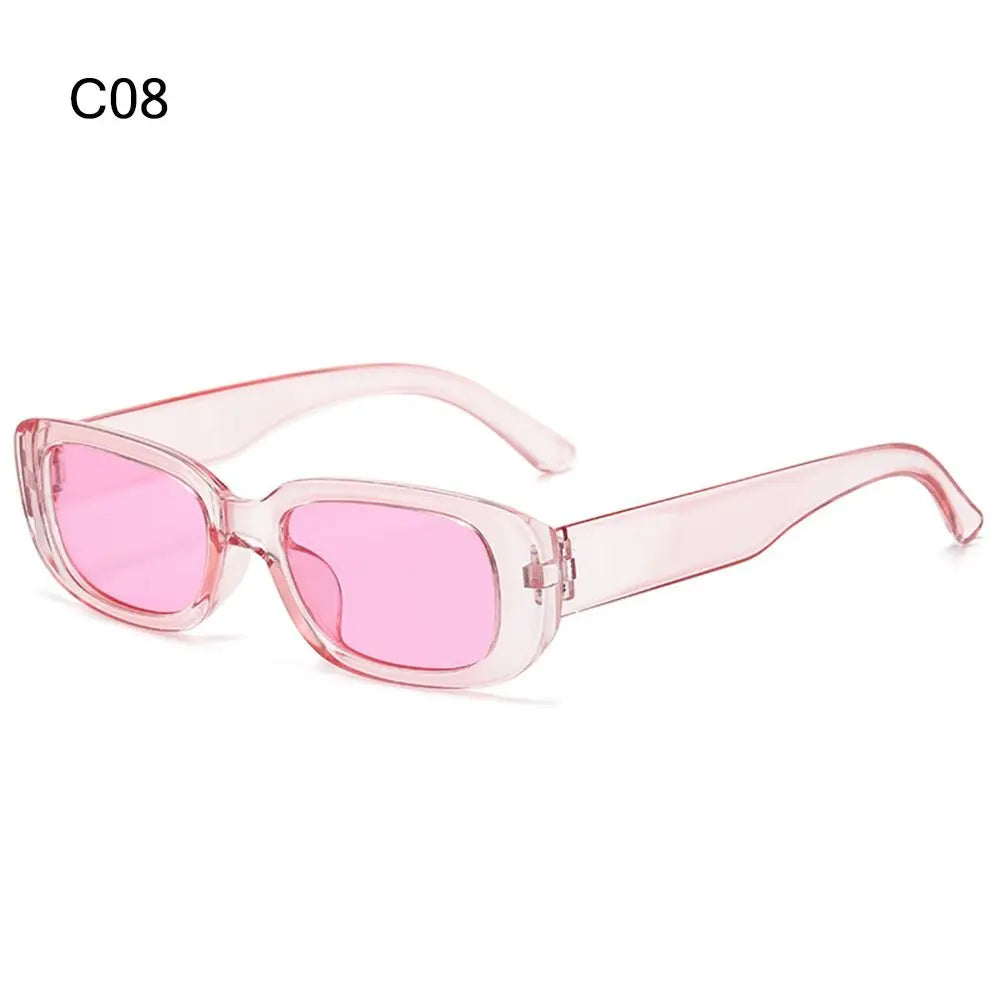 Trendy Narrow Square Frame Y2K Sun Glasses Candy Color UV400 Protection Rectangle Sunglasses 90’s Eyewear for Women Men
