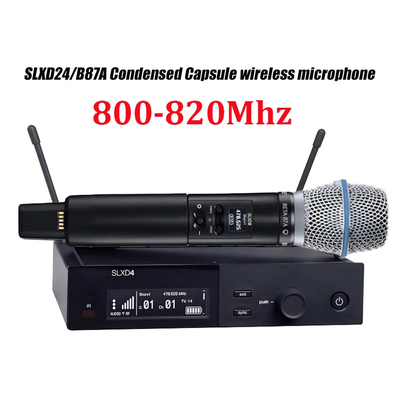 SLXD Microfone 500/600/800MHZ Wireless Microphone System 4pin Headset KSM8/Beta58 Professional Audio Equipment For Stage Karaoke