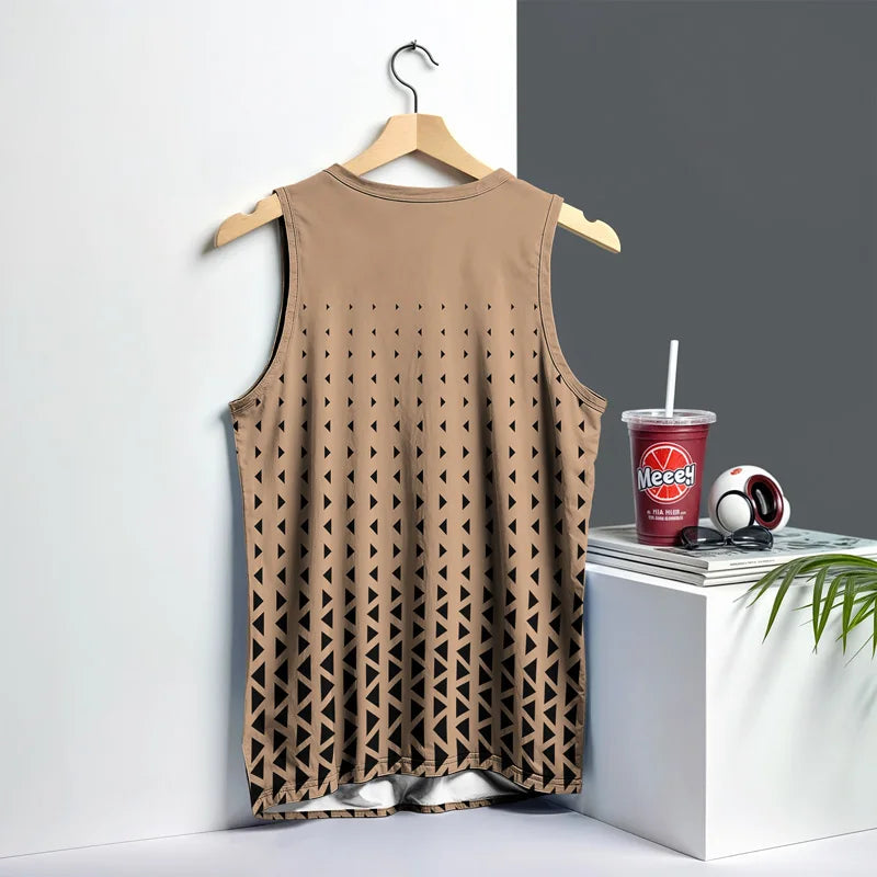 Mens Retro Vest Street Fashion Round Neck Sleeveless T Shirt Printed Daily Outdoor Sports Fitness Running Top Animal Plaid Comfo