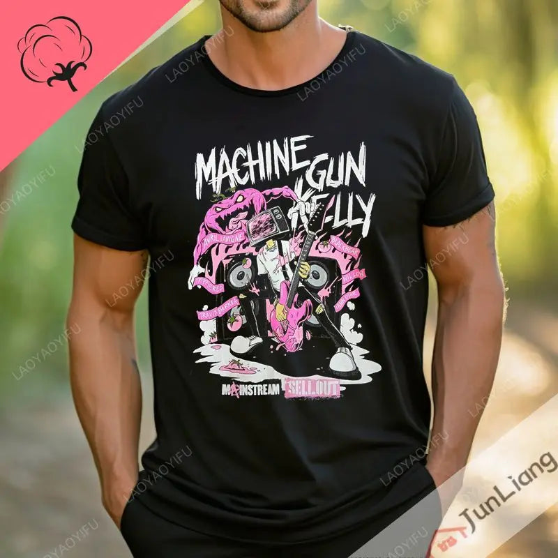 Machine Gun Kelly  Vintage Y2K T-shirt Men's and Women's Oversized Short-sleeved Shirt New Design T-shirt Casual Fashion Top