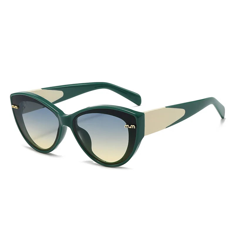 New Arrival Cat Eye Sunglasses Women Oval Shape Glasses Vintage Style Brand MM Female Outdoor UV400 Eyewear
