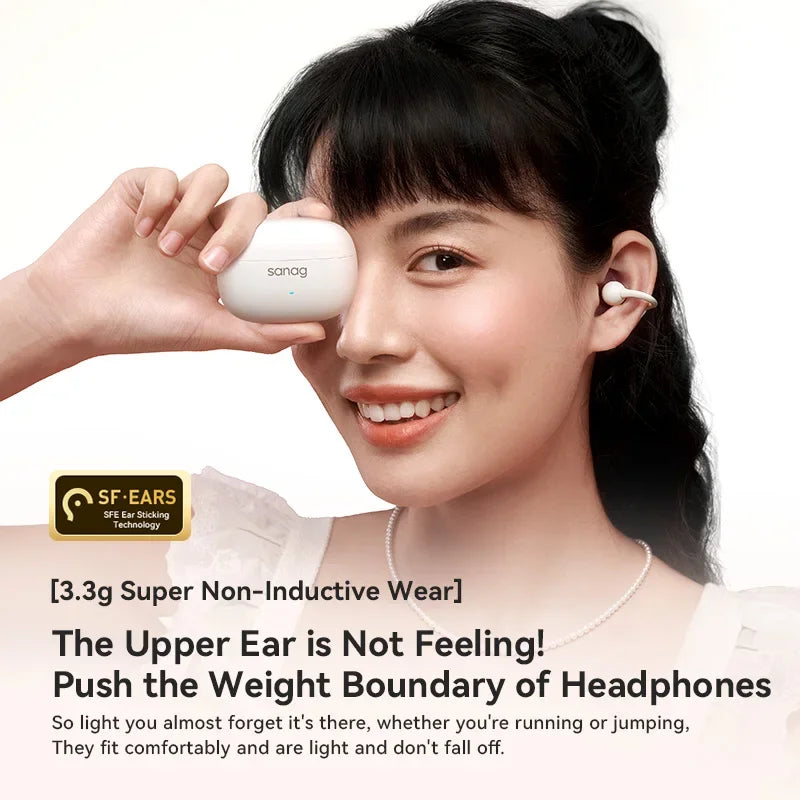 Sanag Z37 AI Earphone Ear Clip Flash-sale Choice Open Ear Headphones Audífonos Bluetooth Headset Sports Earbuds