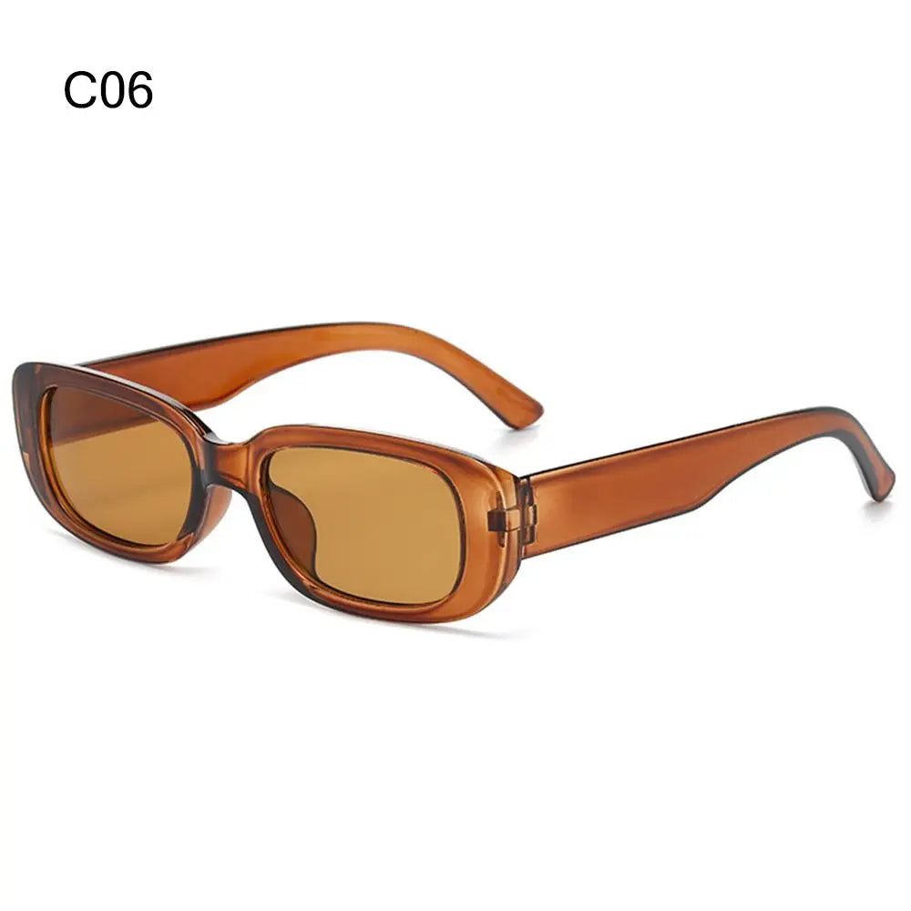 Trendy Narrow Square Frame Y2K Sun Glasses Candy Color UV400 Protection Rectangle Sunglasses 90’s Eyewear for Women Men