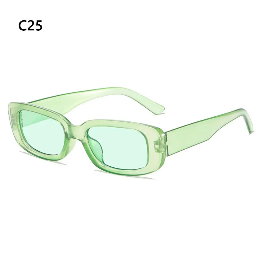 Trendy Narrow Square Frame Y2K Sun Glasses Candy Color UV400 Protection Rectangle Sunglasses 90’s Eyewear for Women Men