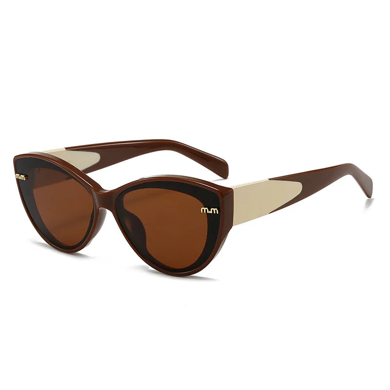 New Arrival Cat Eye Sunglasses Women Oval Shape Glasses Vintage Style Brand MM Female Outdoor UV400 Eyewear