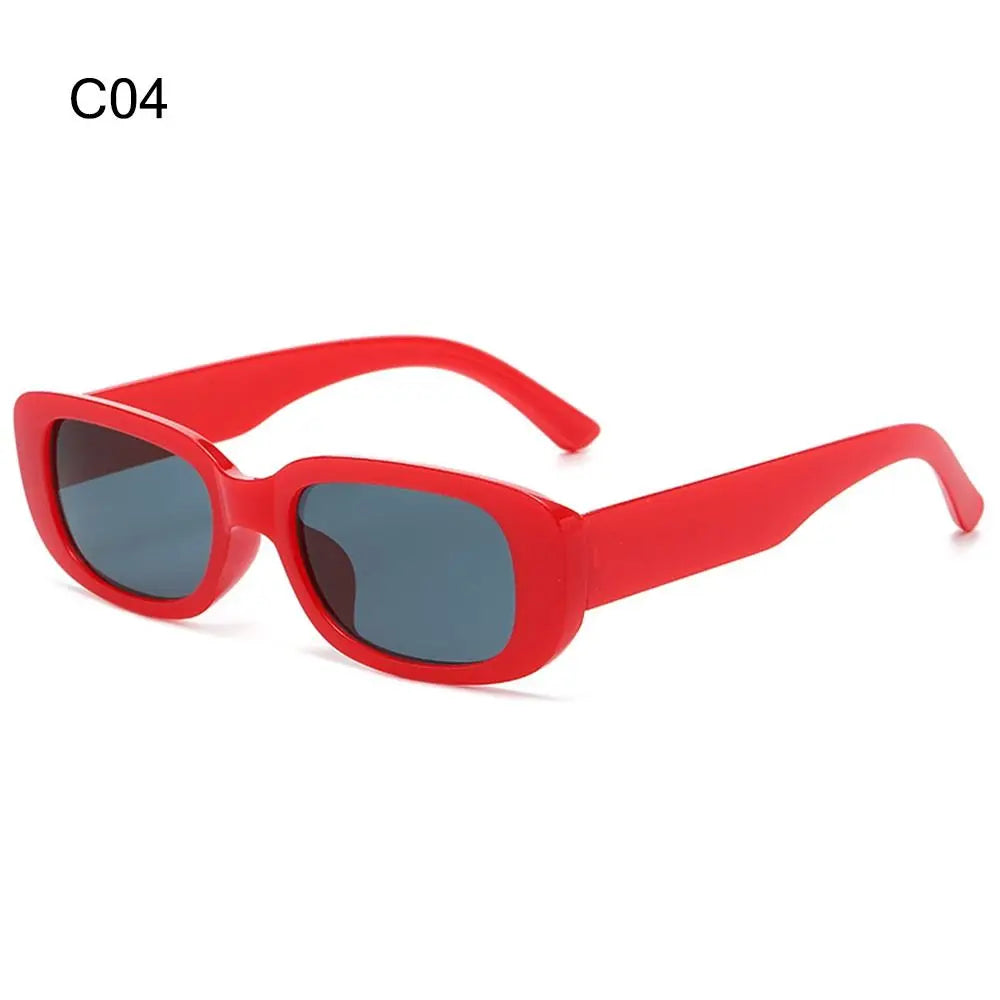 Trendy Narrow Square Frame Y2K Sun Glasses Candy Color UV400 Protection Rectangle Sunglasses 90’s Eyewear for Women Men