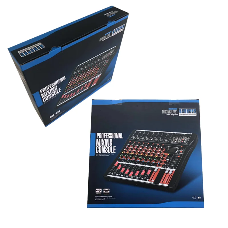 Professional 8-channel Audio DJ Mixer With  Sound Mixer Audio Karaoke Phantom Power 48V USB Jack Hot Sale Products 13 B