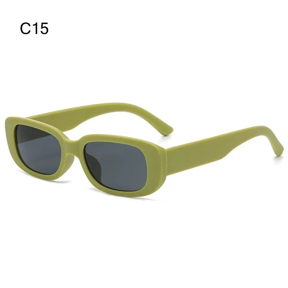 Trendy Narrow Square Frame Y2K Sun Glasses Candy Color UV400 Protection Rectangle Sunglasses 90’s Eyewear for Women Men