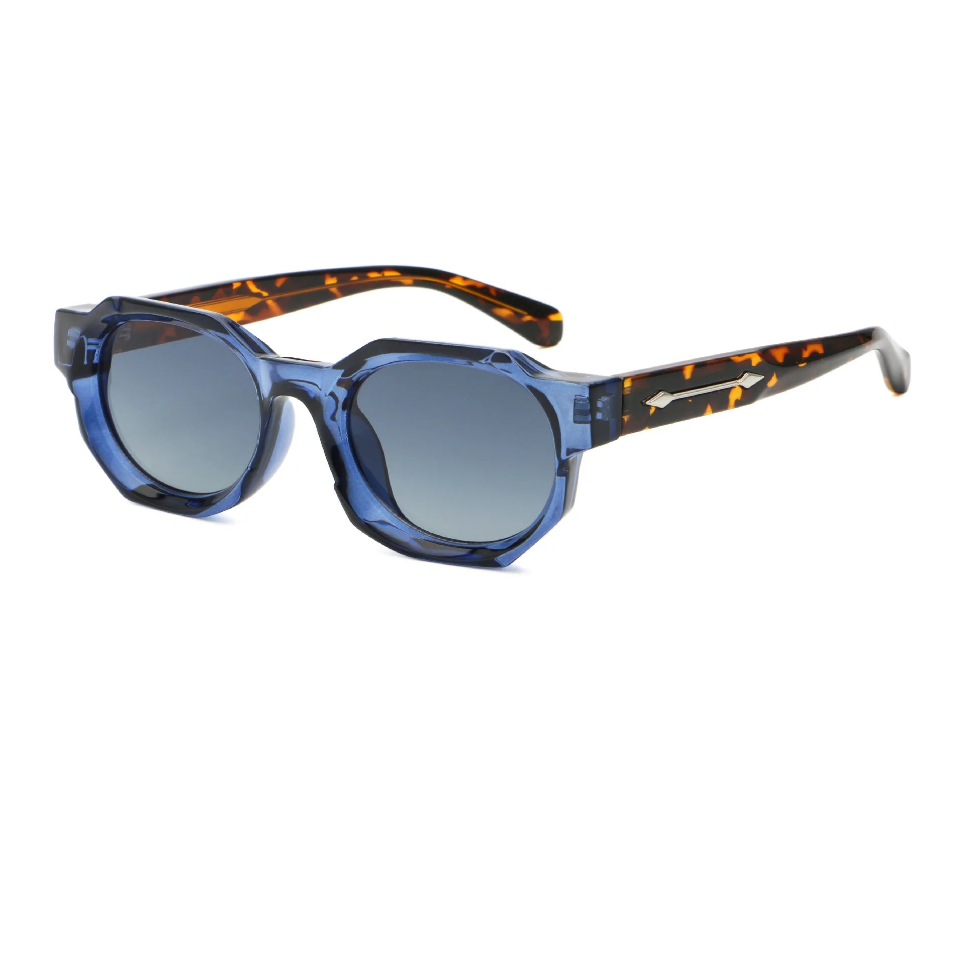 Double Bridge Square Frame Polygon Wome Sunglasses Fashion Metal Glasses Street Shot High grade Sunglasses