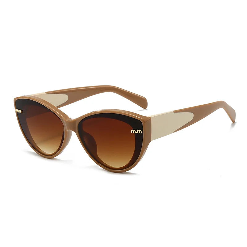New Arrival Cat Eye Sunglasses Women Oval Shape Glasses Vintage Style Brand MM Female Outdoor UV400 Eyewear