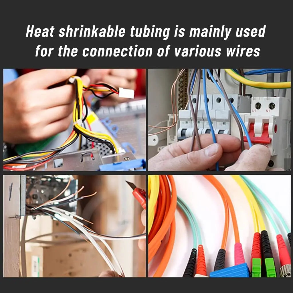 164/328PCS Heat Shrink Tubing 2:1Wire Cable Wrap Assortment Electric Insulation Tube Kit 5 Color 8 Size