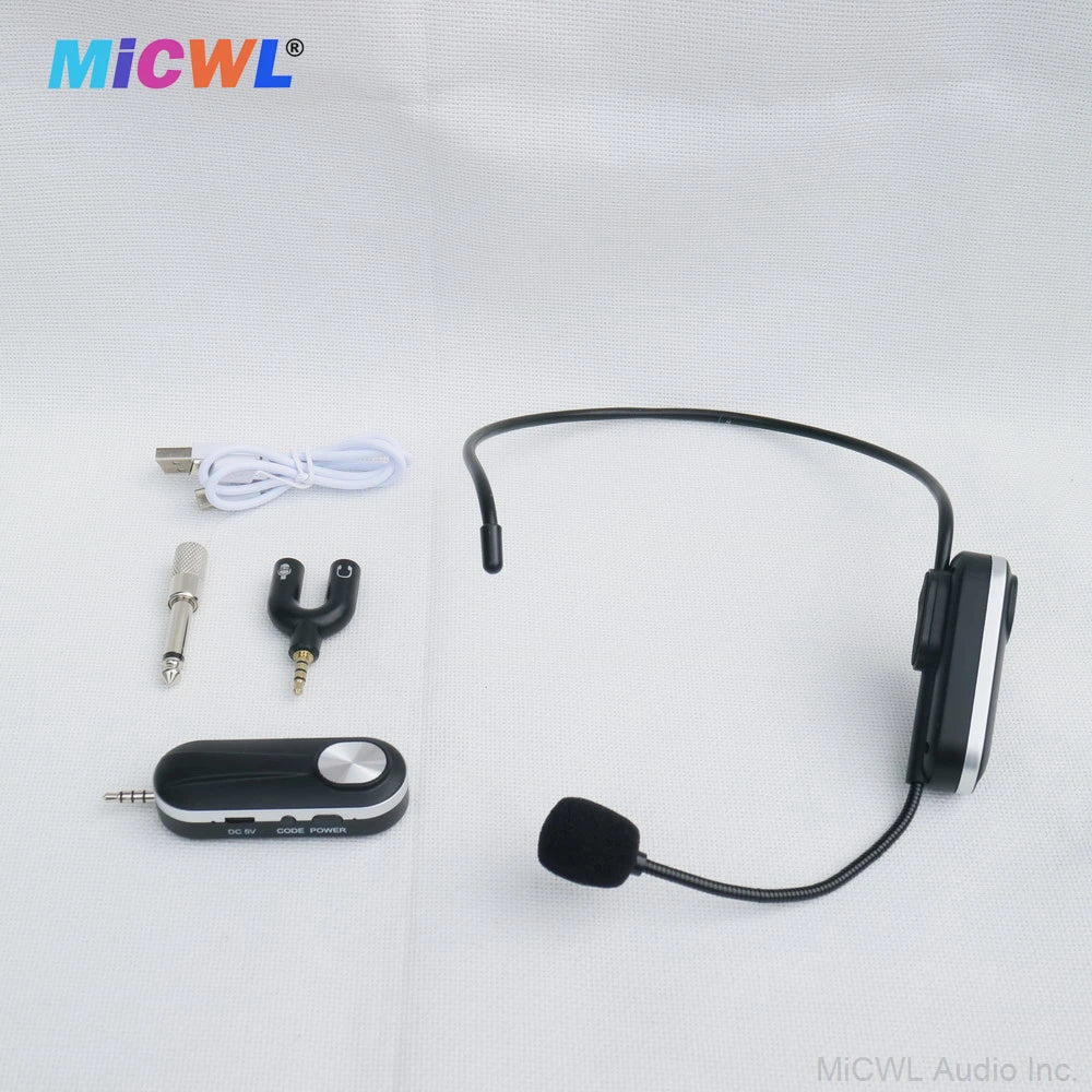 Professional Mini Wireless Headset Microphone System 3.5mm 6.5mm For Home Karaoke TV Teaching Mobile Phone Mixer Amplifier Head