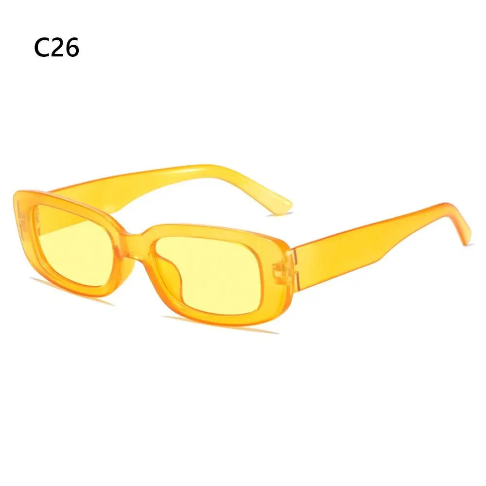 Trendy Narrow Square Frame Y2K Sun Glasses Candy Color UV400 Protection Rectangle Sunglasses 90’s Eyewear for Women Men