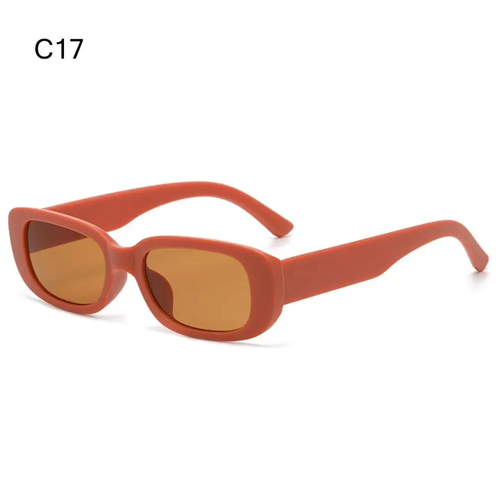 Trendy Narrow Square Frame Y2K Sun Glasses Candy Color UV400 Protection Rectangle Sunglasses 90’s Eyewear for Women Men
