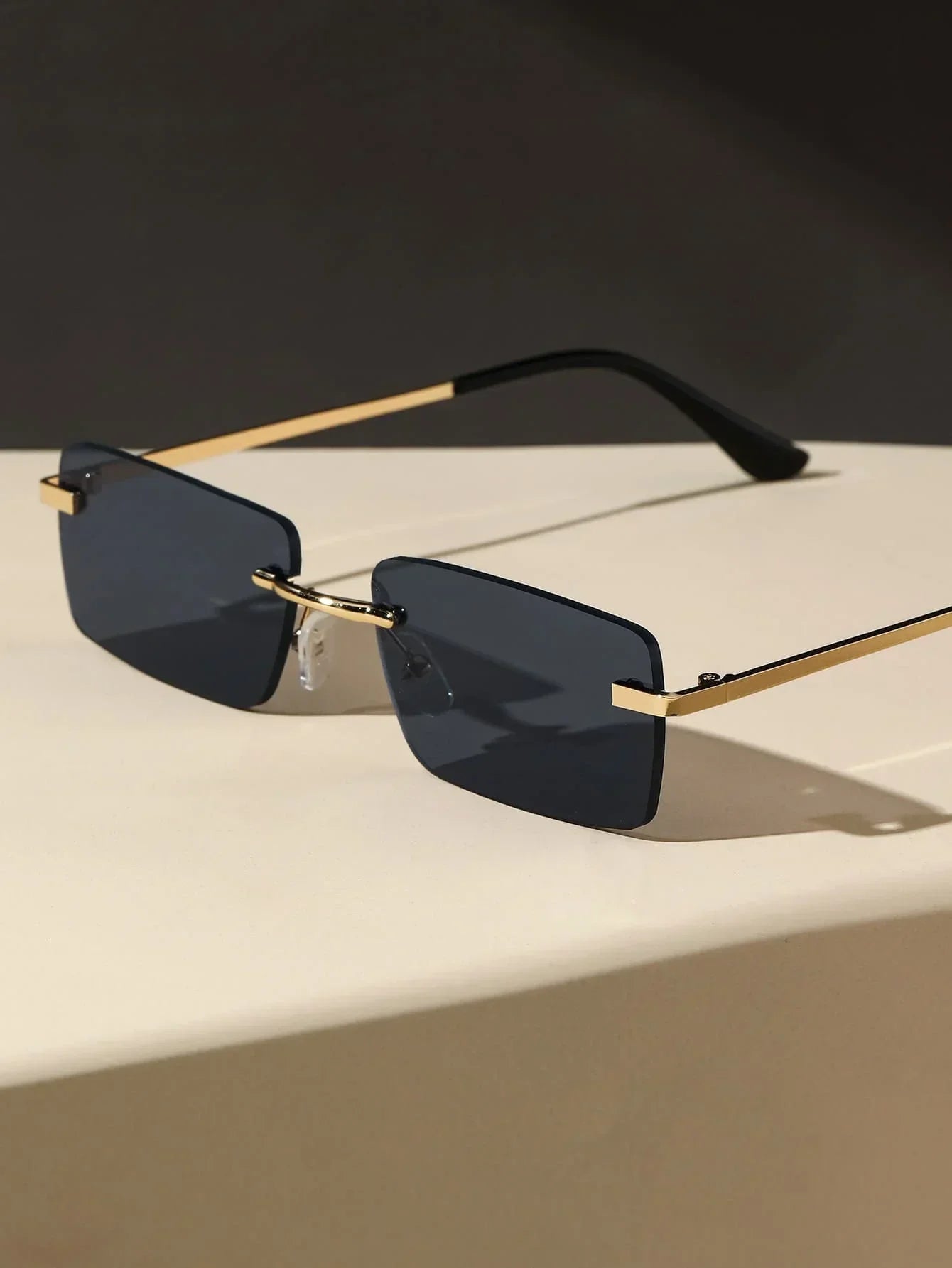 New Unisex Metal Square Frame Fashio Rimless Sunglasses For Outdoor Beach Party