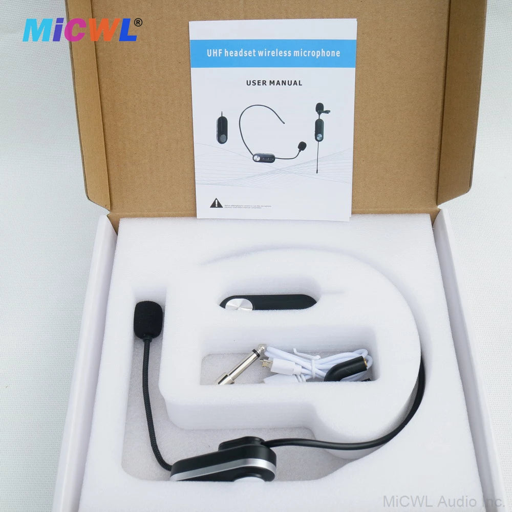Professional Mini Wireless Headset Microphone System 3.5mm 6.5mm For Home Karaoke TV Teaching Mobile Phone Mixer Amplifier Head
