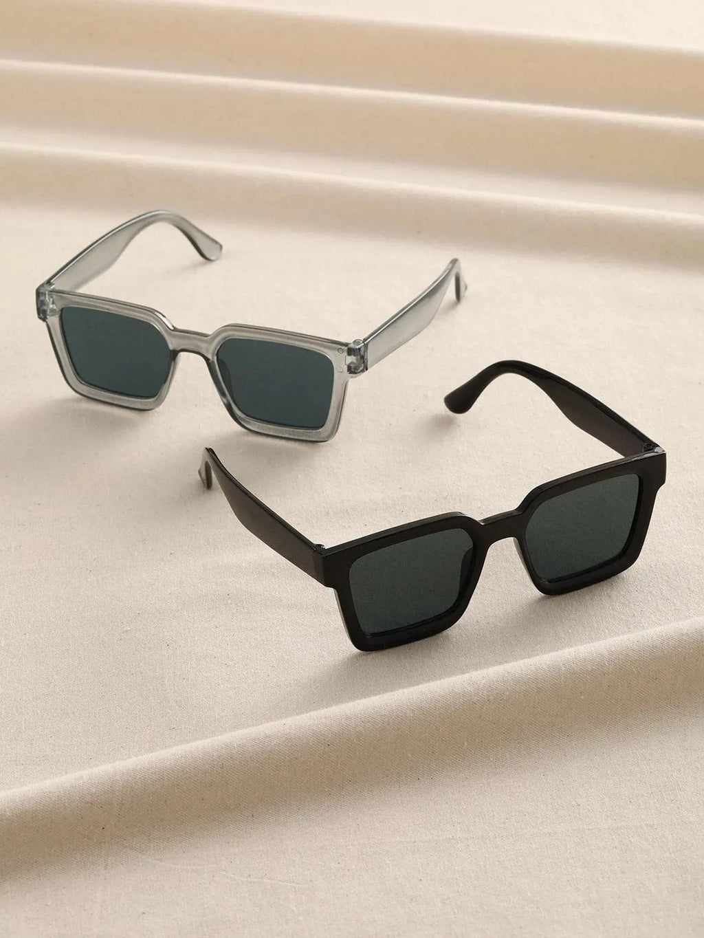 2 pcs Women Men Square Frame Fashion Sunglasses For Vacation Driving UV400 Cycling Accessories