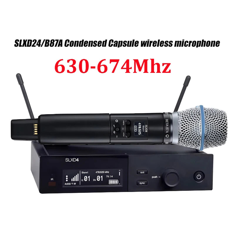 SLXD Microfone 500/600/800MHZ Wireless Microphone System 4pin Headset KSM8/Beta58 Professional Audio Equipment For Stage Karaoke