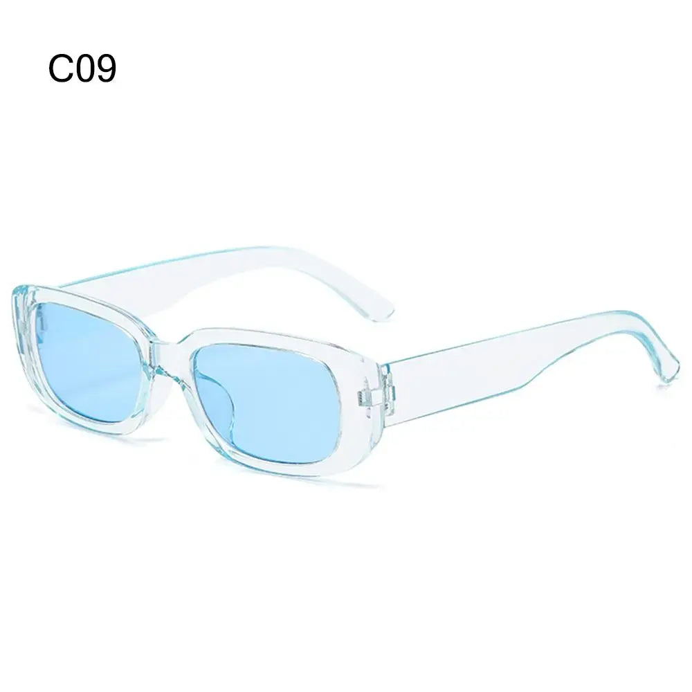 Trendy Narrow Square Frame Y2K Sun Glasses Candy Color UV400 Protection Rectangle Sunglasses 90’s Eyewear for Women Men