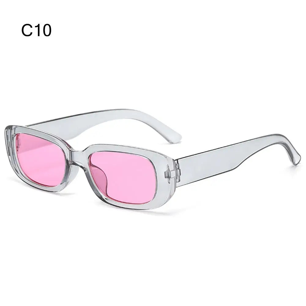 Trendy Narrow Square Frame Y2K Sun Glasses Candy Color UV400 Protection Rectangle Sunglasses 90’s Eyewear for Women Men