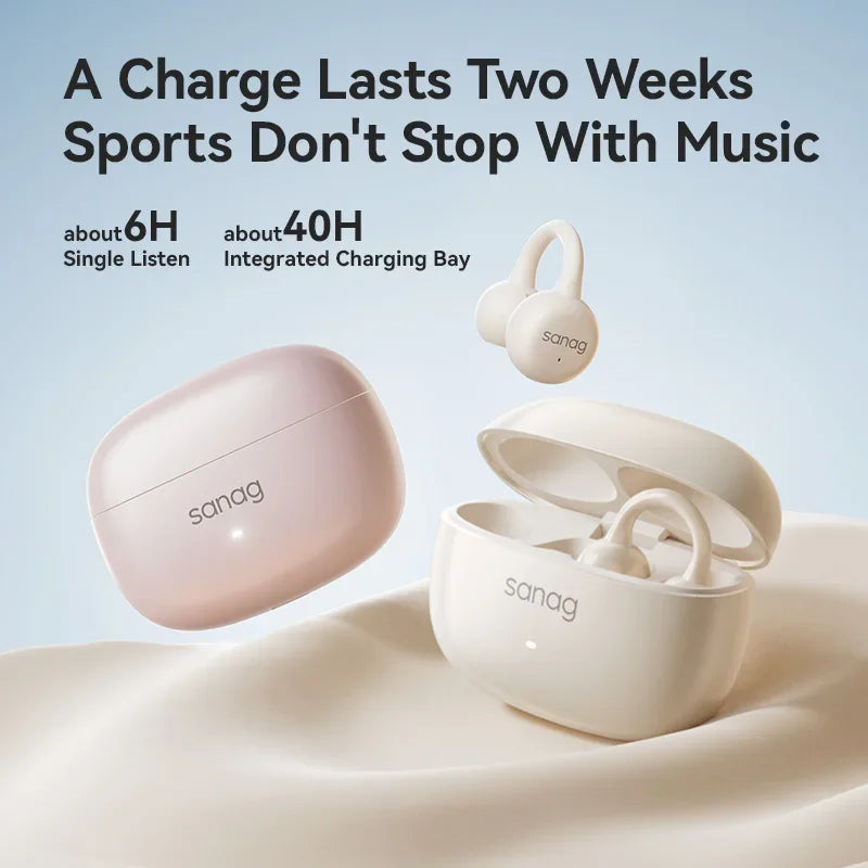 Sanag Z37 AI Earphone Ear Clip Flash-sale Choice Open Ear Headphones Audífonos Bluetooth Headset Sports Earbuds