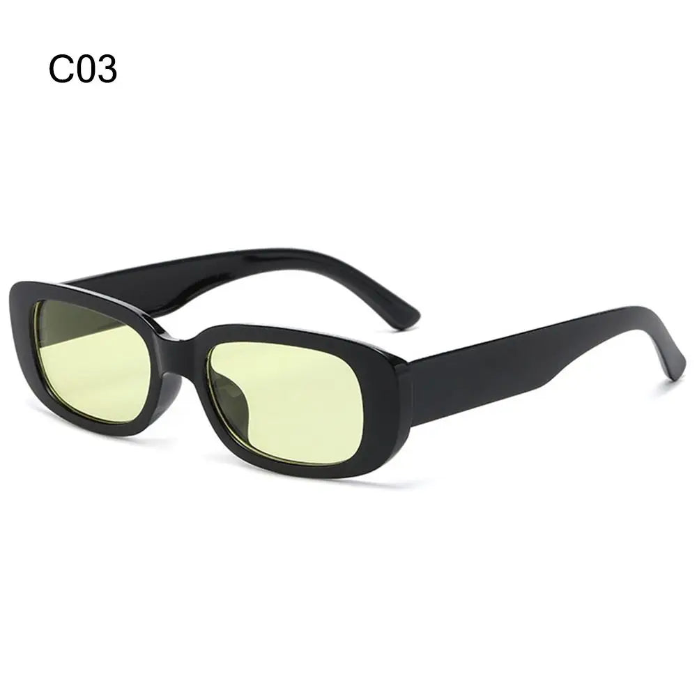 Trendy Narrow Square Frame Y2K Sun Glasses Candy Color UV400 Protection Rectangle Sunglasses 90’s Eyewear for Women Men