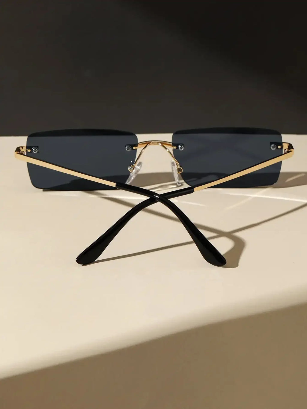 New Unisex Metal Square Frame Fashio Rimless Sunglasses For Outdoor Beach Party