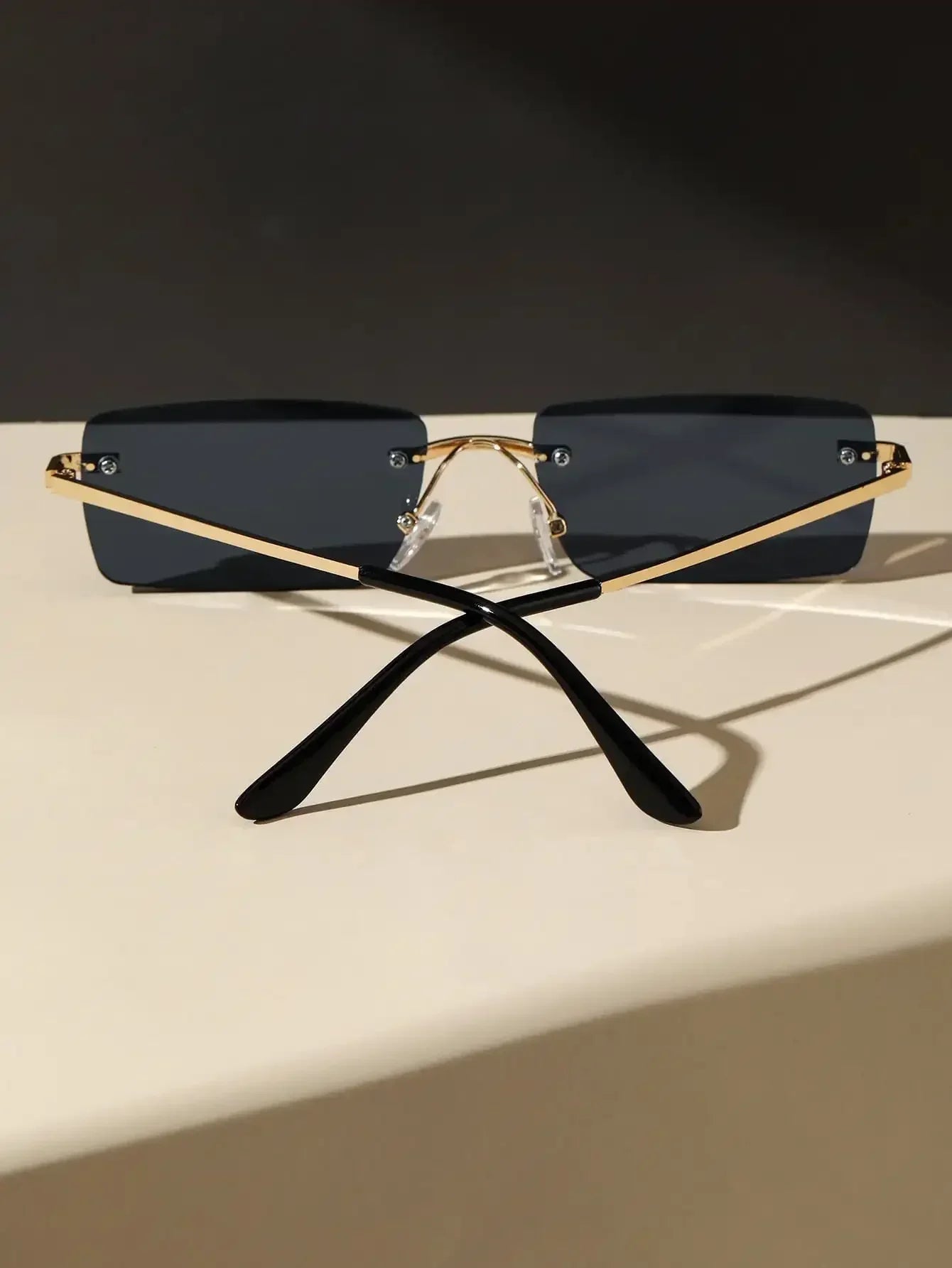 New Unisex Metal Square Frame Fashio Rimless Sunglasses For Outdoor Beach Party