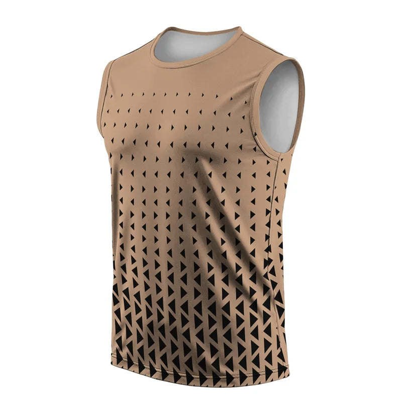 Mens Retro Vest Street Fashion Round Neck Sleeveless T Shirt Printed Daily Outdoor Sports Fitness Running Top Animal Plaid Comfo
