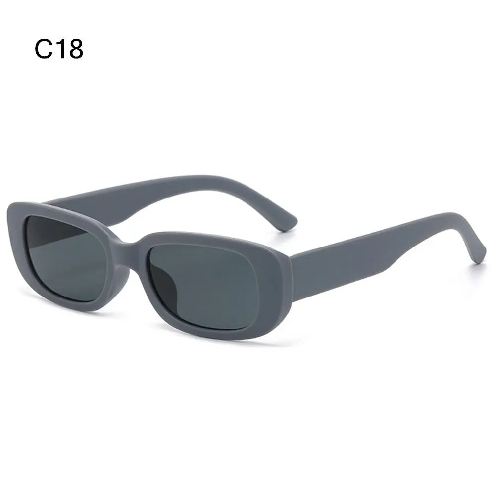 Trendy Narrow Square Frame Y2K Sun Glasses Candy Color UV400 Protection Rectangle Sunglasses 90’s Eyewear for Women Men