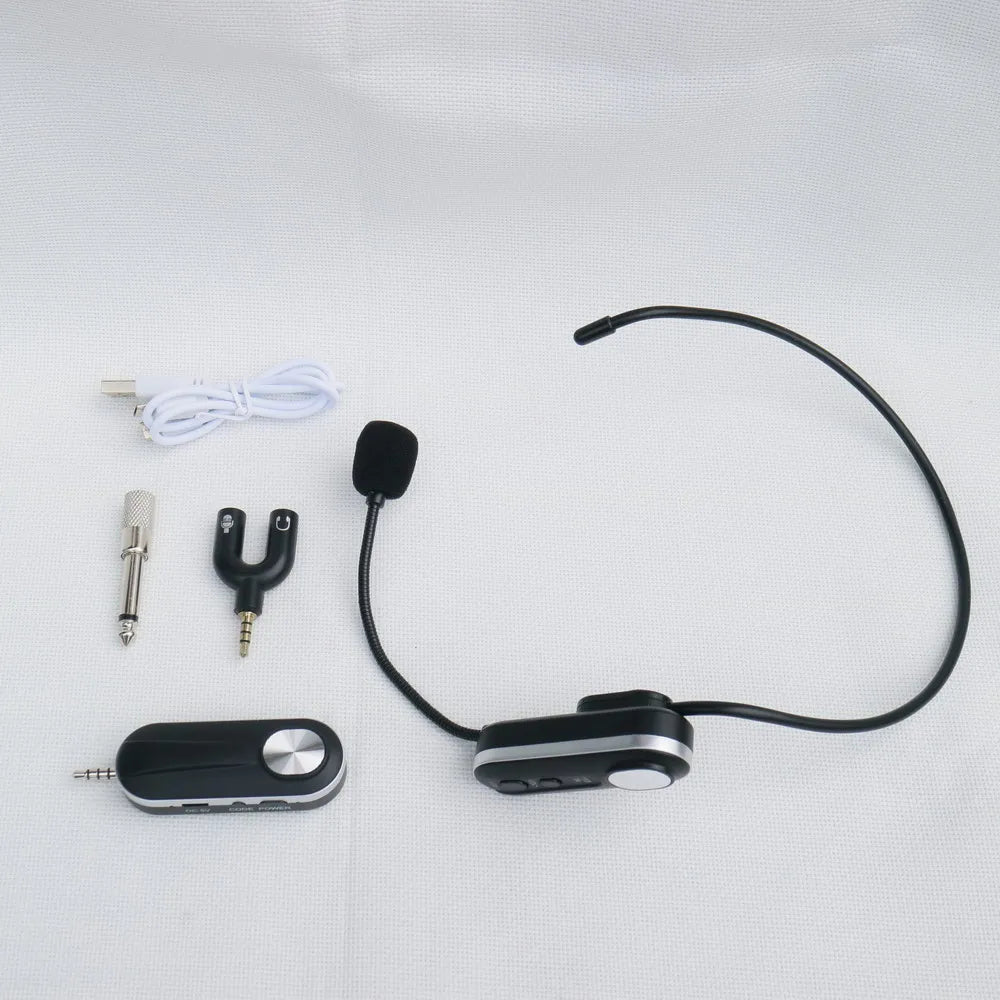 Professional Mini Wireless Headset Microphone System 3.5mm 6.5mm For Home Karaoke TV Teaching Mobile Phone Mixer Amplifier Head