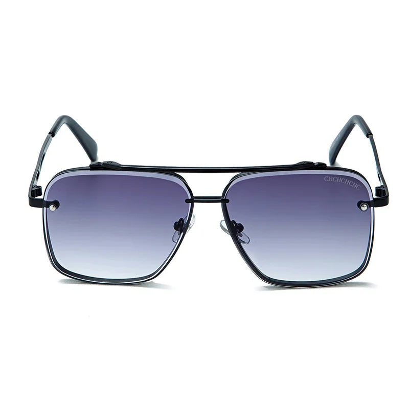 CH Classic Style Thin Frame Horizontal Stripe Border Unique Design Light Luxury Brand Simple Elegant Women's Sunglasses