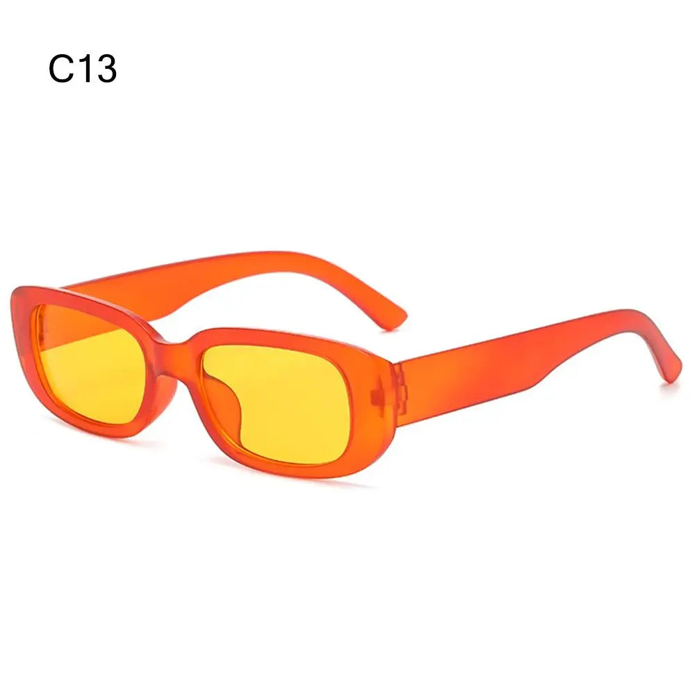 Trendy Narrow Square Frame Y2K Sun Glasses Candy Color UV400 Protection Rectangle Sunglasses 90’s Eyewear for Women Men