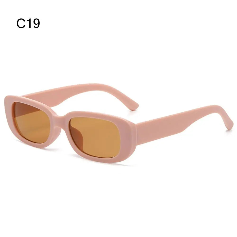Trendy Narrow Square Frame Y2K Sun Glasses Candy Color UV400 Protection Rectangle Sunglasses 90’s Eyewear for Women Men