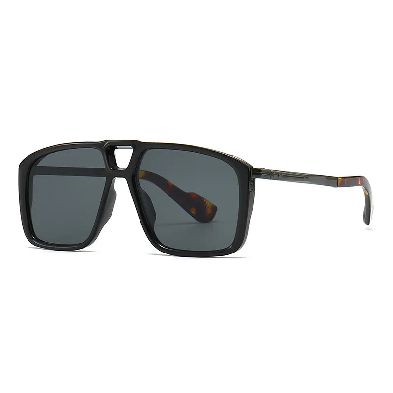 Double Bridge Square Frame Polygon Wome Sunglasses Fashion Metal Glasses Street Shot High grade Sunglasses