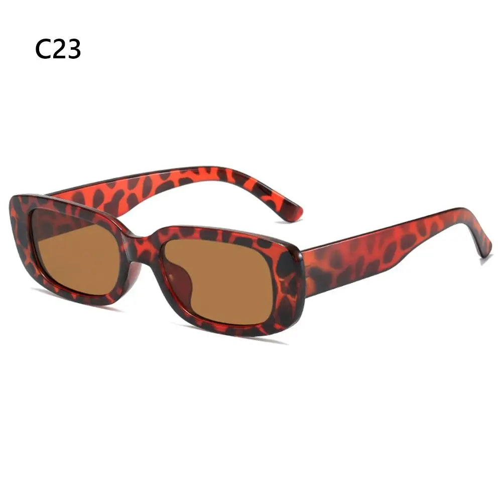 Trendy Narrow Square Frame Y2K Sun Glasses Candy Color UV400 Protection Rectangle Sunglasses 90’s Eyewear for Women Men