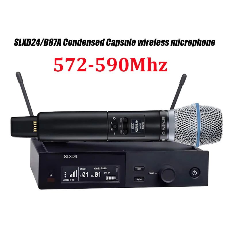 SLXD Microfone 500/600/800MHZ Wireless Microphone System 4pin Headset KSM8/Beta58 Professional Audio Equipment For Stage Karaoke