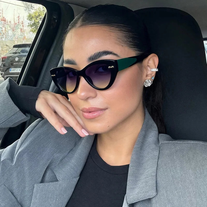 New Arrival Cat Eye Sunglasses Women Oval Shape Glasses Vintage Style Brand MM Female Outdoor UV400 Eyewear