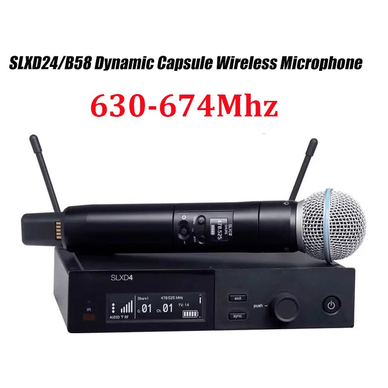 SLXD Microfone 500/600/800MHZ Wireless Microphone System 4pin Headset KSM8/Beta58 Professional Audio Equipment For Stage Karaoke